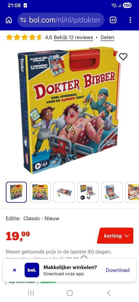 Dokter Bibber spel, Ophalen of Verzenden