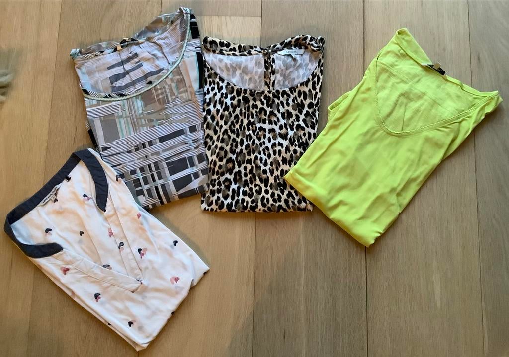 4 Sandwich T-shirts Maat M - Katoen/Polyester - Zomercollect, Kleding | Dames, T-shirts, Ophalen of Verzenden, Zo goed als nieuw