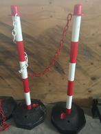 8 stuks Afzetpaaltjes met ketting - Rood/Wit, Ophalen of Verzenden, Gebruikt