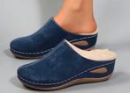 NIEUW 🧡💚 blauwe instap pantoffel/ schoen gevoerd 42-43, Ophalen of Verzenden, Nieuw, Blauw, Instappers