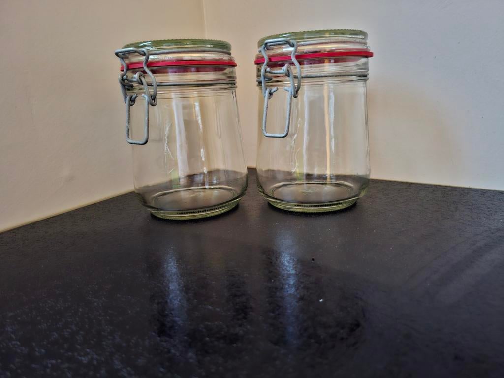 2 Weckpotten met beugelsluiting, Voorraadpot, Ophalen, Zo goed als nieuw, Glas
