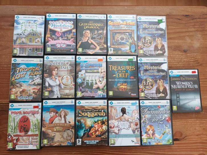 Grote collectie PC games (16 stuks) - Avontuur & Puzzel, Diversen, Rommelmarktspullen, Gebruikt, Ophalen of Verzenden