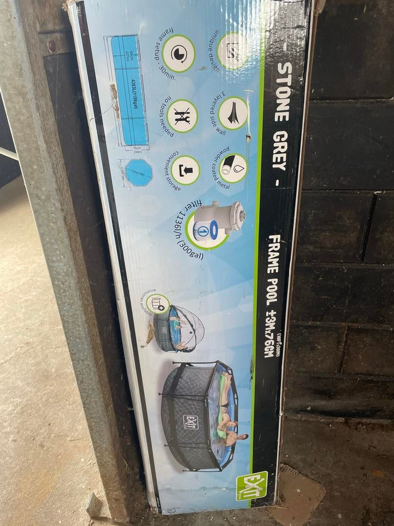 Exit Toys Zwembad Rond 300cm met Pomp en Filter, Ophalen, Gebruikt, Rond, Opzetzwembad