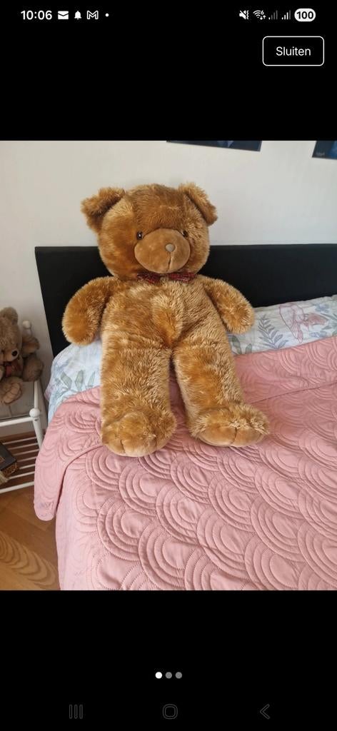 Grote knuffelbeer - 1 meter lang, Ophalen, Beer, Zo goed als nieuw, Bruin