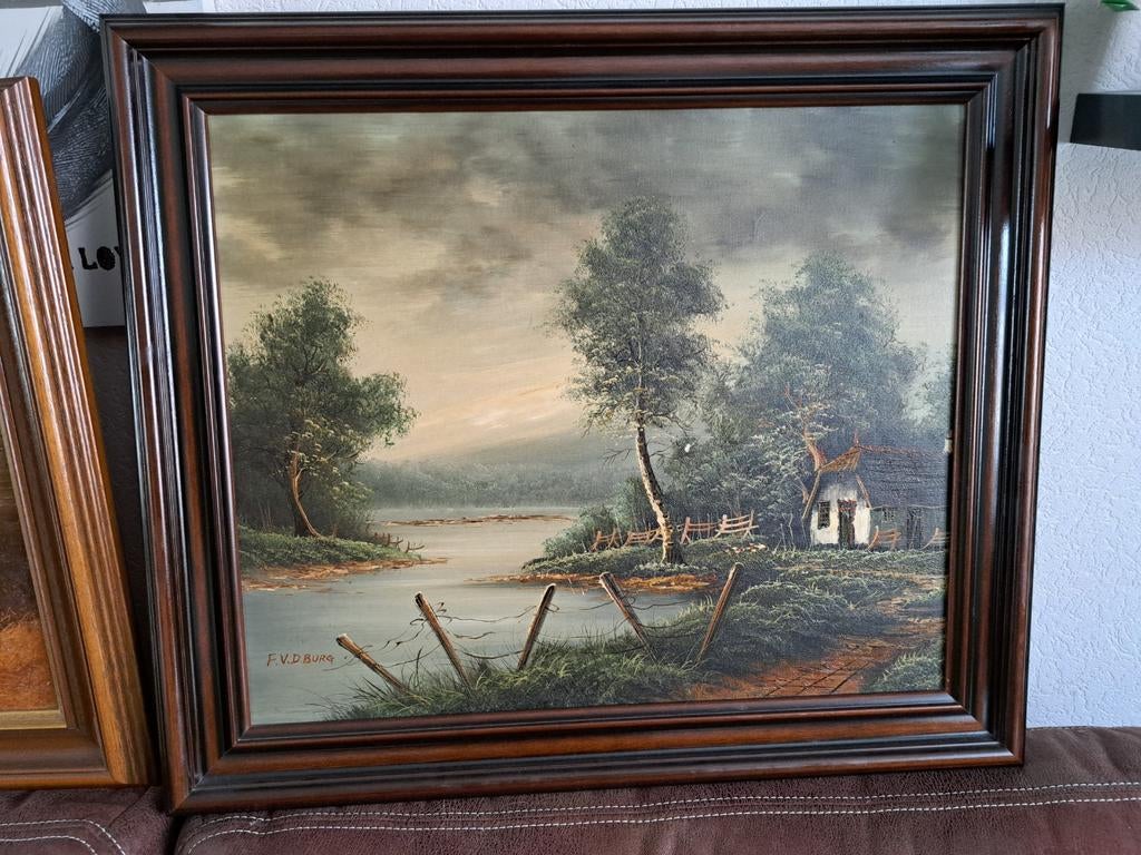 Schilderij met landschap en huisje, Ophalen