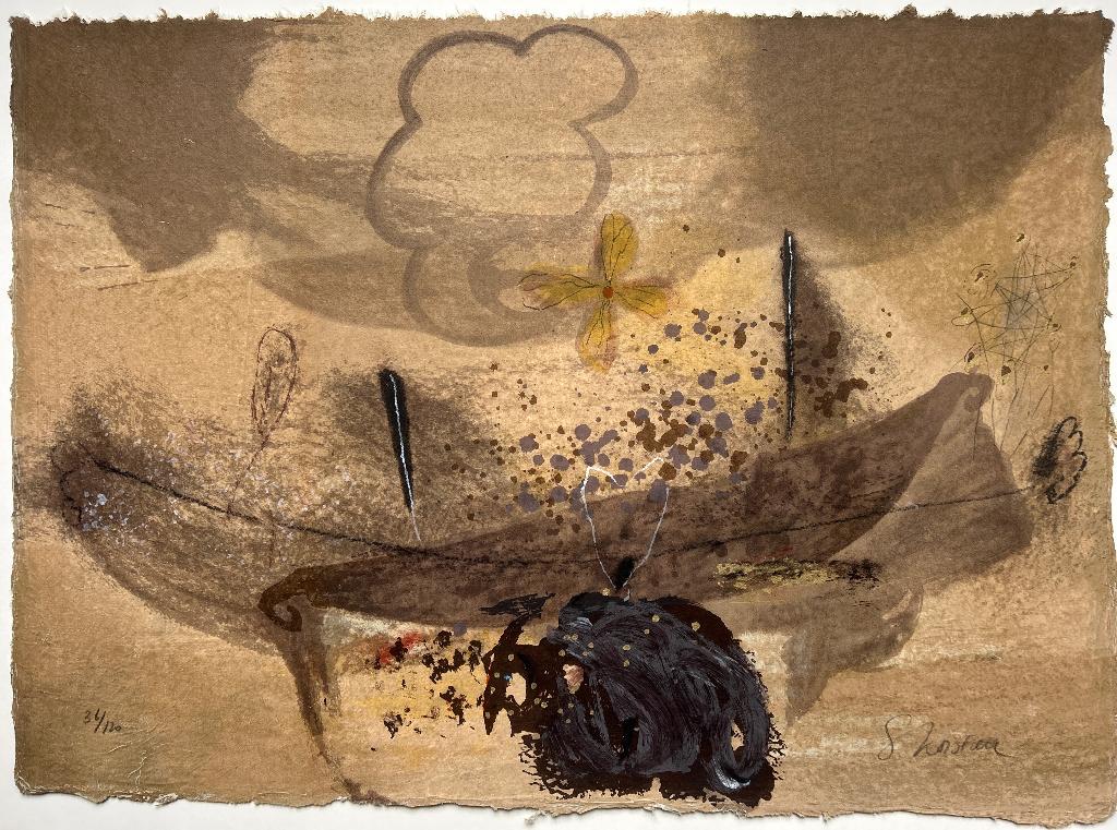 Zeefdruk Sjaak Korsten op passe-partout, Verzenden