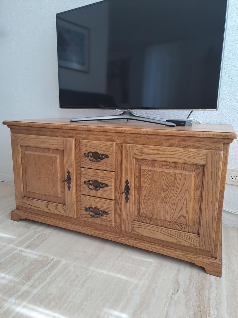Eiken TV meubel met lades en deurtjes, Ophalen