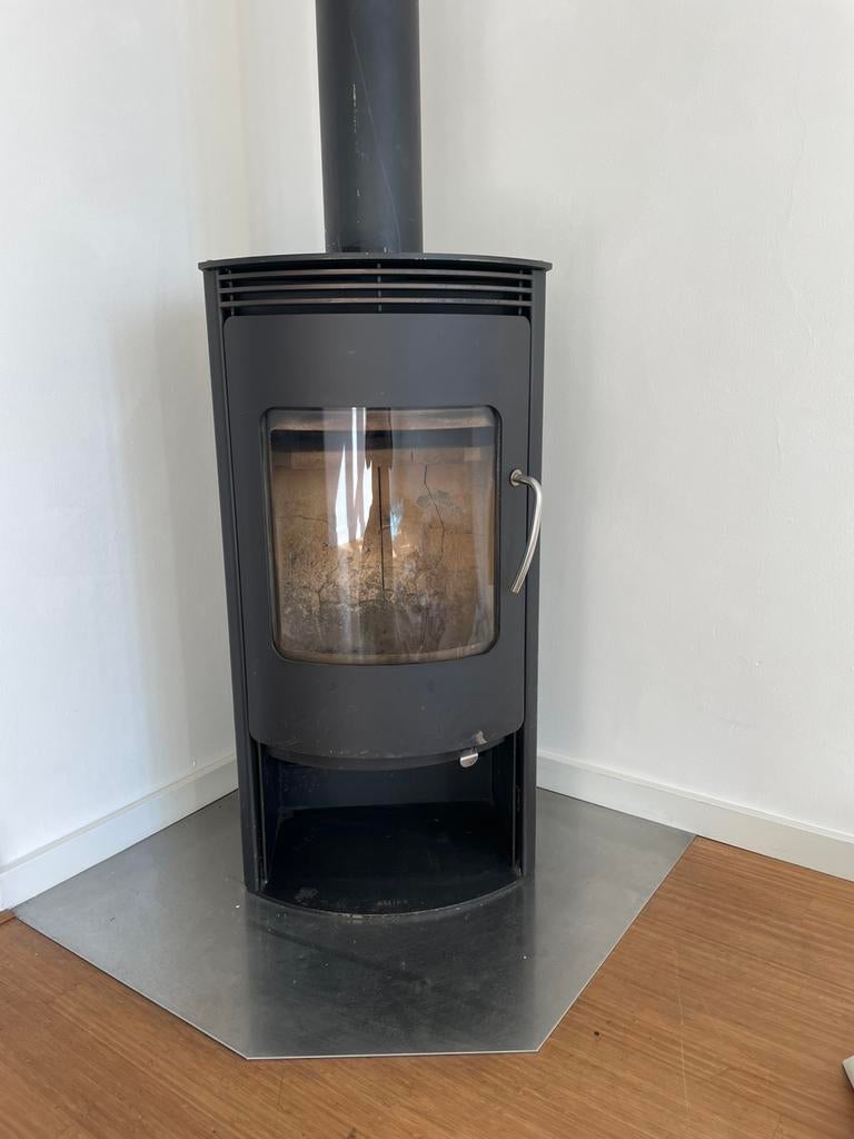 Houtkachel zwart 5kw, Ophalen, Gebruikt, Houtkachel, Vrijstaand