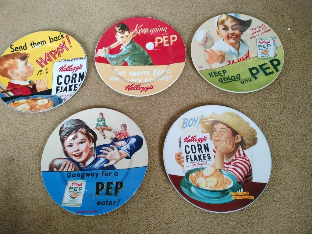 Vintage Kellogg's borden., Huis en Inrichting, Ophalen of Verzenden, Overige stijlen, Bord(en)