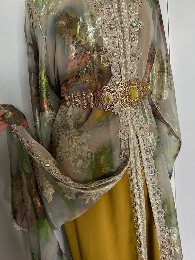 Takshita okergeel met groen, Overige typen, Geel, Maat 46/48 (XL) of groter, Ophalen of Verzenden