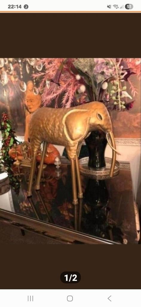 Decoratieve Gouden Olifant - Uniek Woonaccessoire, Huis en Inrichting, Woonaccessoires | Overige, Ophalen of Verzenden, Nieuw