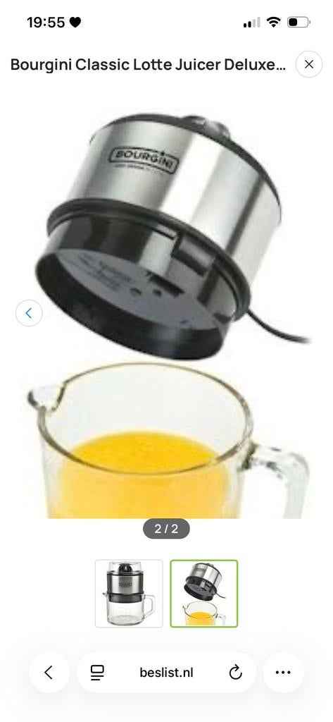 Sinaasappelpers bourgini helemaal nieuw! Nieuw in doos., Ophalen of Verzenden, Nieuw, Elektrisch, Citruspers