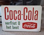 Mooi emaille reclamebord voor Coca-Cola, Langcat Bussum., Verzamelen, Reclamebord, Gebruikt, ., Ophalen of Verzenden