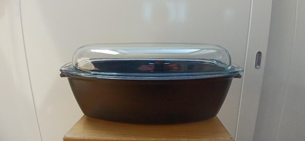 Grote stoofpan met glazen deksel, Ophalen, Keramische plaat, Aluminium, Zo goed als nieuw