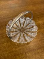 Antieke kristallen schaal met zilveren hengsel 835 zilver, Ophalen