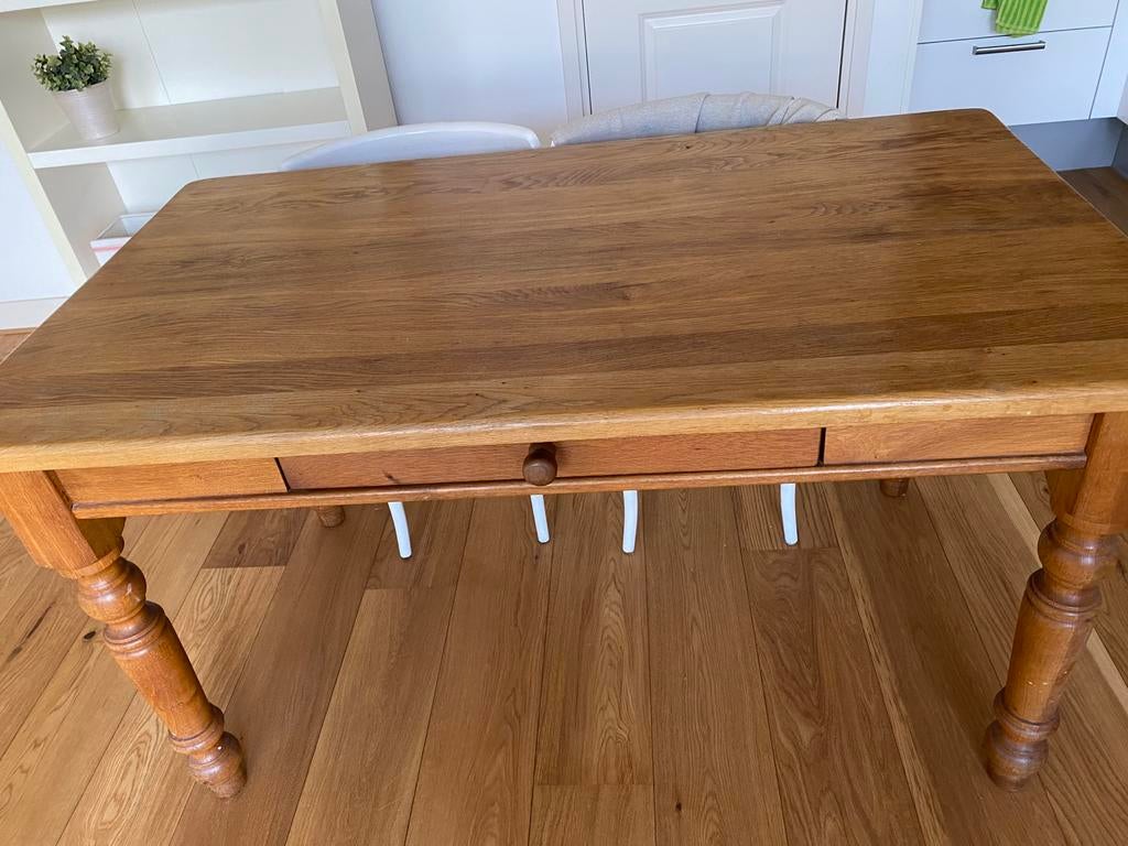 Eiken eet tafel, Huis en Inrichting, Tafels | Eettafels, Ophalen, Gebruikt, 100 tot 150 cm, Eikenhout