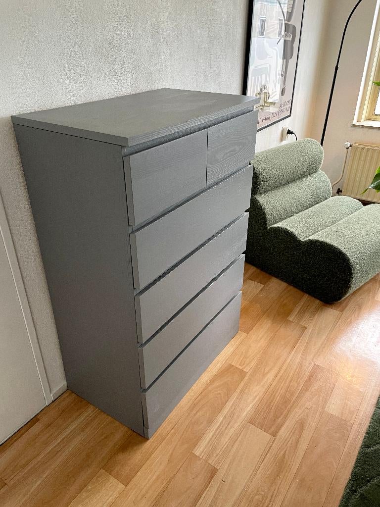 IKEA MALM ladekast 6 lades, grijs, 80x123, zeer nette staat!, Ophalen, 5 laden of meer, 100 tot 150 cm, Scandinavisch