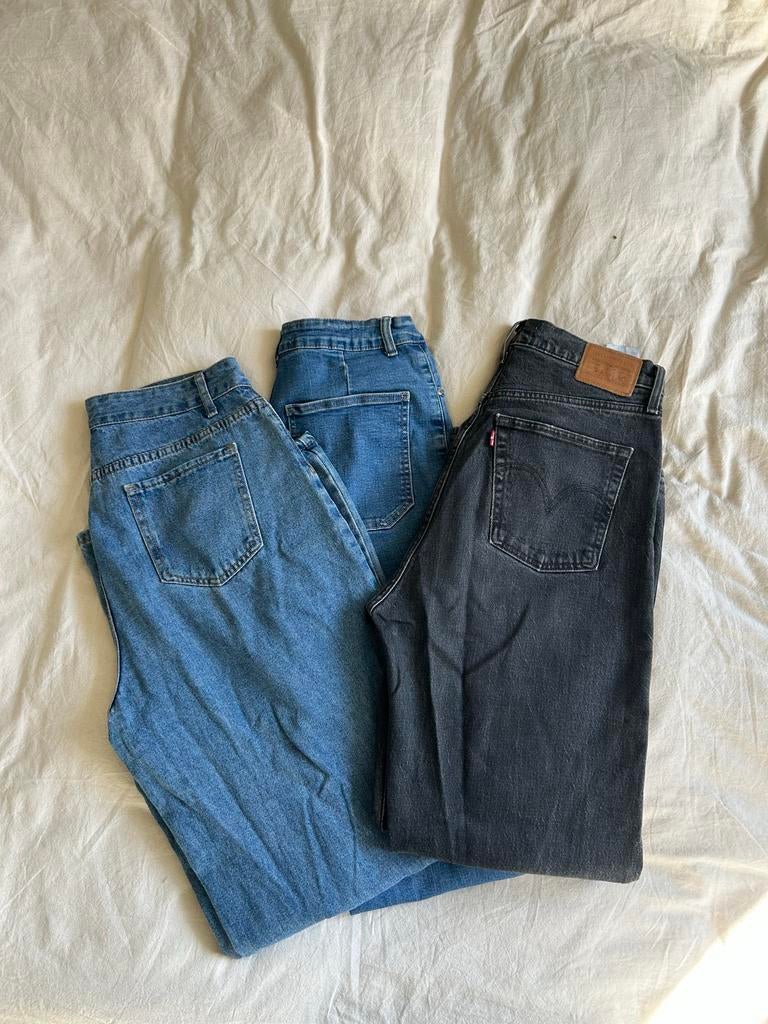 3 spijkerbroeken maat 40 (incl. Levi's Ribcage W31), Kleding | Dames, Ophalen of Verzenden, Gedragen, Blauw, W30 - W32 (confectie 38/40)