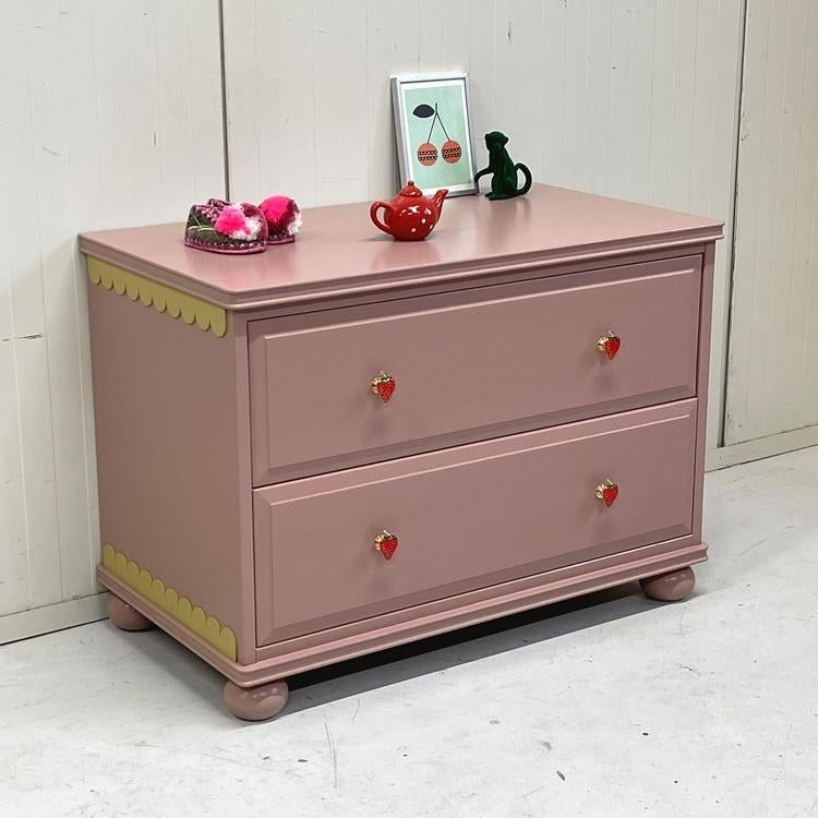 Toffe upcycling restyle ladekast modern uniek kidsroom hout, Ophalen, Overige materialen, 1 of 2 laden, Onbekend