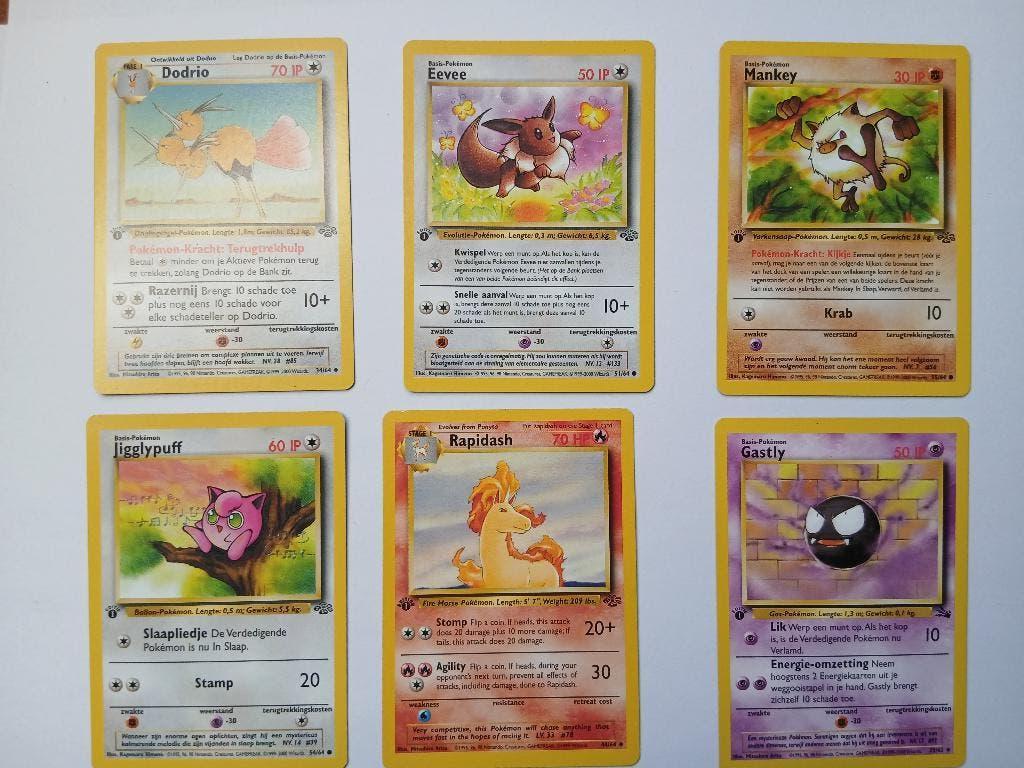 Pokemon kaarten 1st edition jungle en fossil commens, Ophalen of Verzenden, Zo goed als nieuw, Meerdere kaarten
