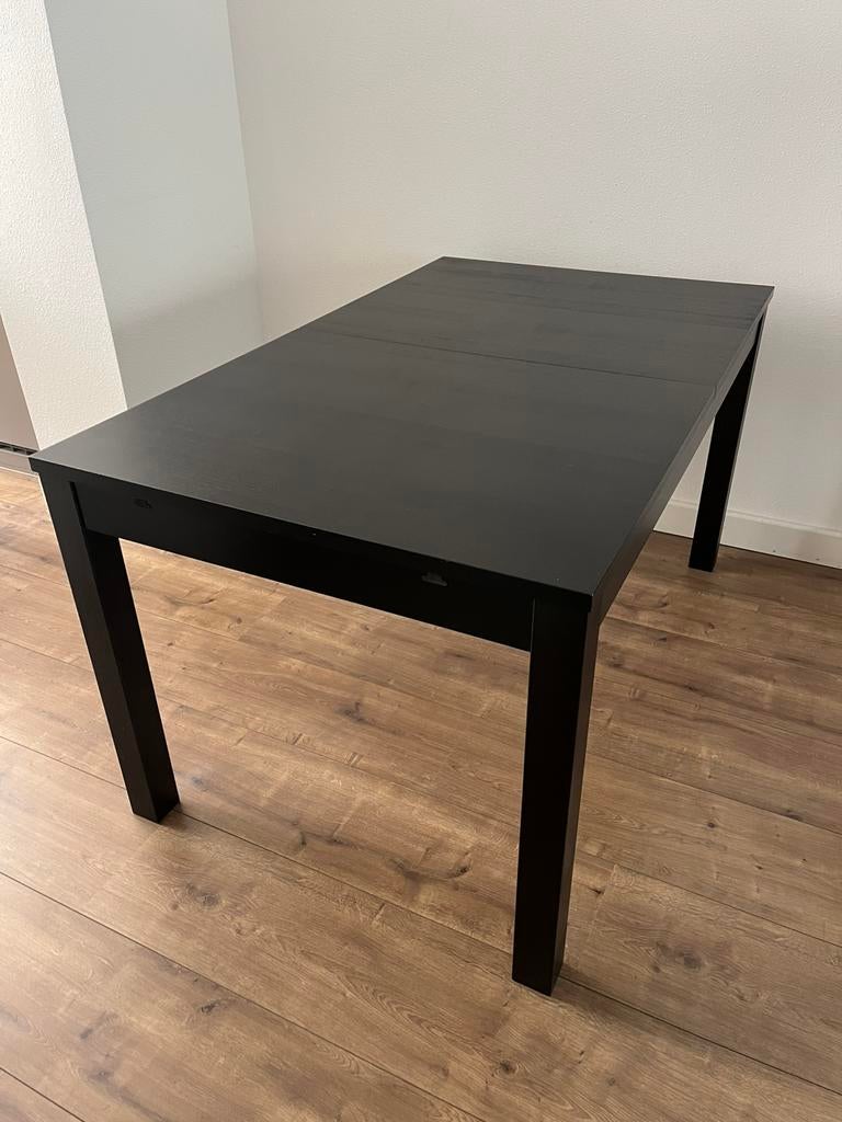 IKEA eettafel donkerbruin dubbel uitschuifbaar, Ophalen, Gebruikt, 100 tot 150 cm, 50 tot 100 cm