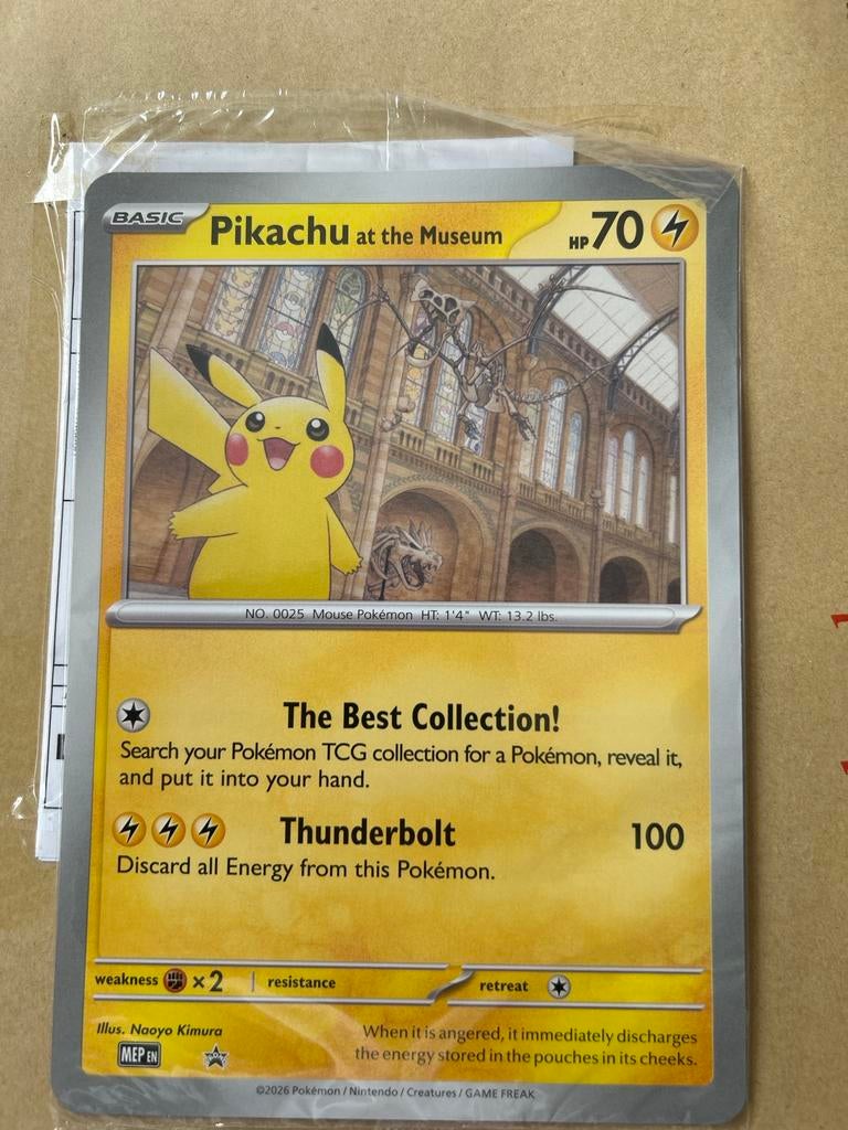 Pikachu at the Museum sealed, Ophalen of Verzenden, Nieuw, Losse kaart