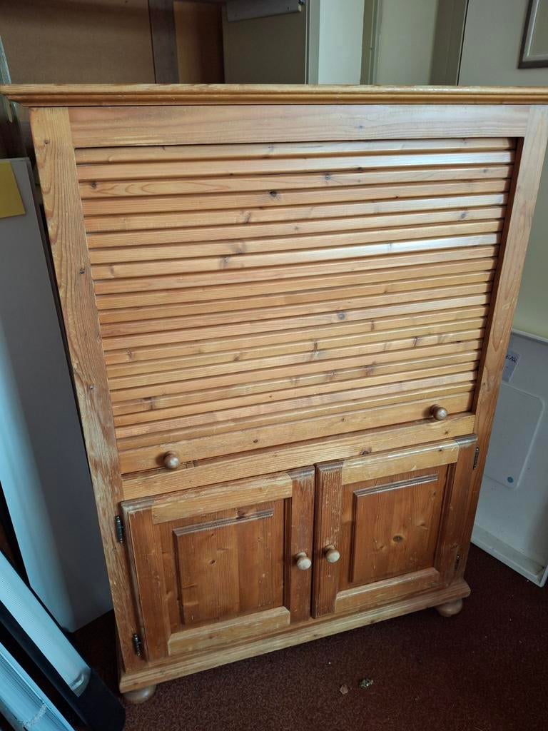 Massief Grenen kast met Rolluik, Huis en Inrichting, Kasten | Televisiemeubels, Ophalen, Gebruikt, 50 tot 100 cm, Minder dan 100 cm