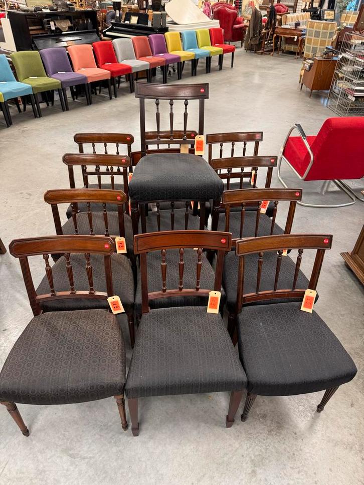 13 Stoeltjes voor café, kantine of feestje, Huis en Inrichting, Stoelen, Gebruikt, Vijf, Zes of meer stoelen, Hout, Zwart, Ophalen