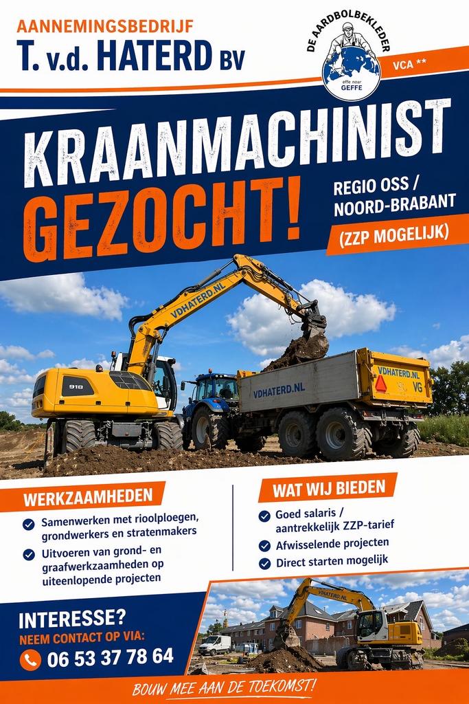 🚨 Kraanmachinist gezocht! 🚨  Regio Brabant., Vacatures, Vacatures | Bouwnijverheid, 33 - 40 uur, Overige niveaus, Vanaf 1 jaar
