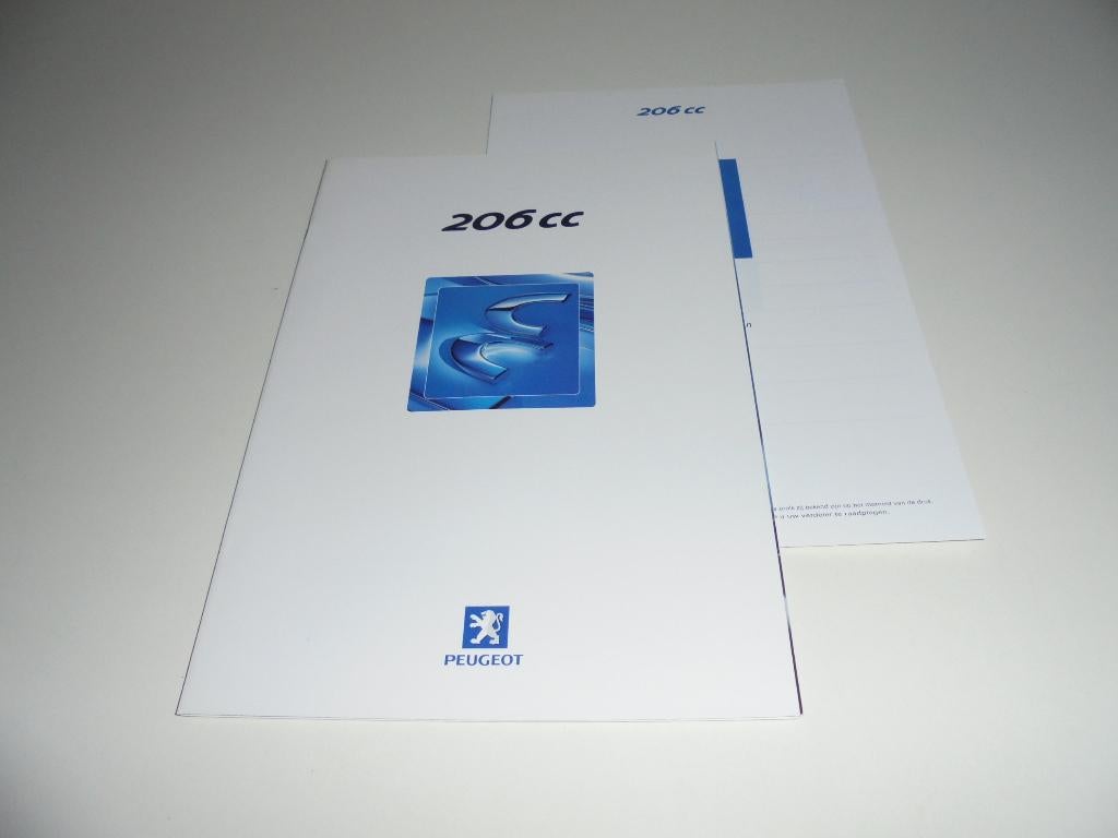 brochure Peugeot 206 CC  2002, Ophalen of Verzenden, Nieuw, Peugeot