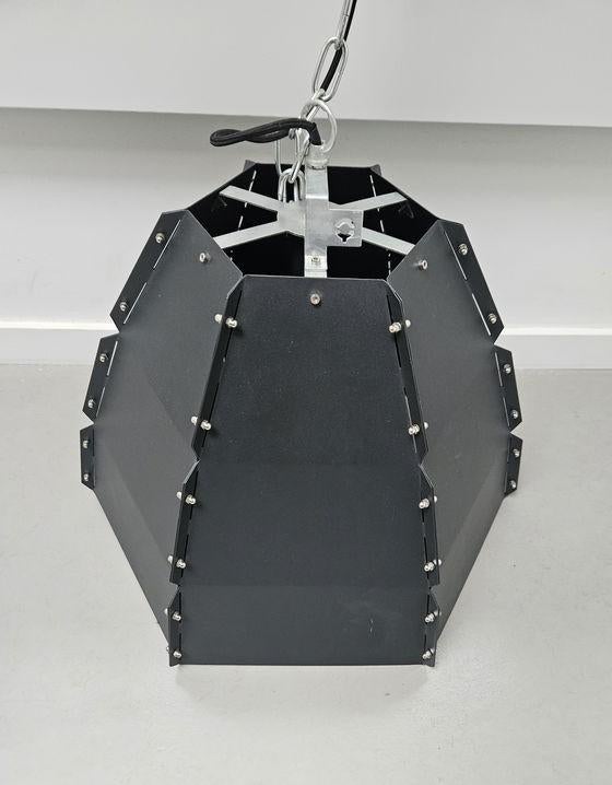 QAZQA Zwarte Robuuste Industriële design Hanglamp - Metaal, Gebruikt, 50 tot 75 cm, Ophalen of Verzenden, Metaal