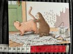 1382. Kaart illustr Kat poes humor verf, Ophalen of Verzenden, 1980 tot heden, Ongelopen, Hond of Kat
