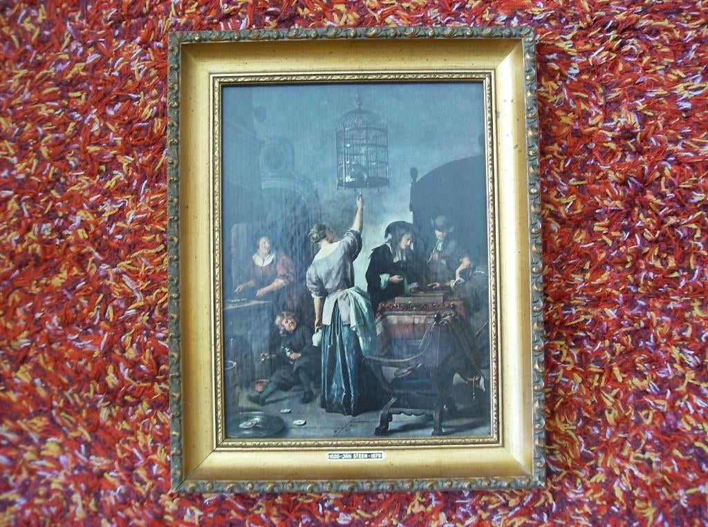 JAN STEEN, "NAAR" DE PAPEGAAIENKOOI, PRACHTIGE LIJST, Antiek en Kunst, Ophalen of Verzenden