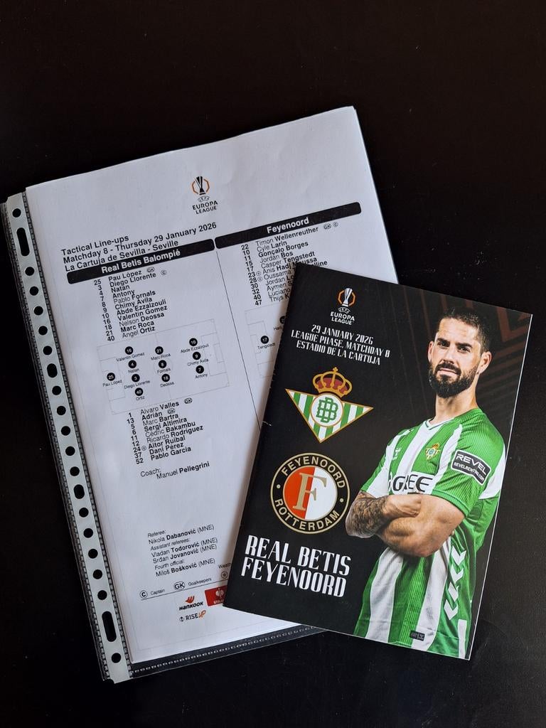 Progr/Teamsheet Real Betis - Feyenoord., Verzenden, Nieuw, Feyenoord, Boek of Tijdschrift