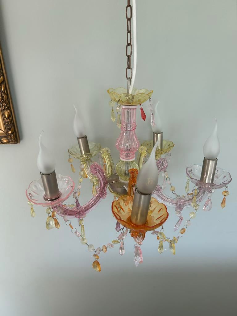 Gekleurde kroonluchter, Ophalen of Verzenden, Gebruikt, Kunststof