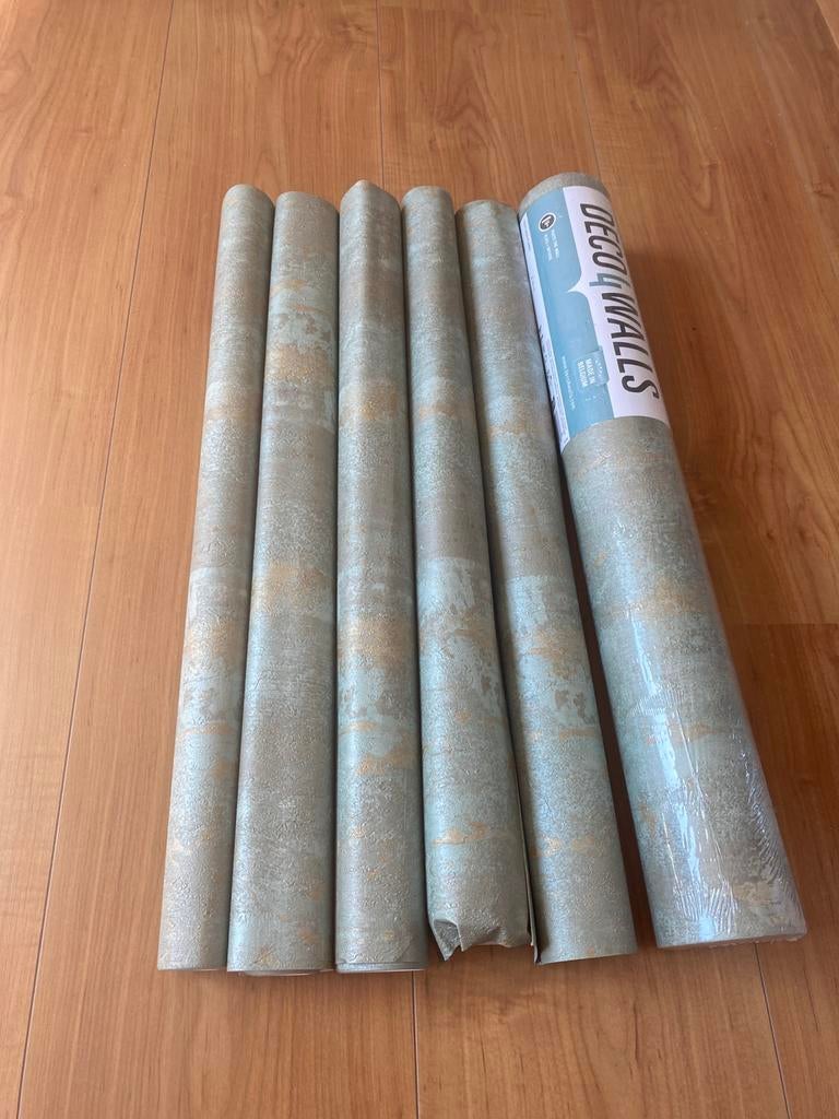 Behang Deco4walls 1rol + reststukken, Ophalen of Verzenden, Minder dan 10 m², Groen