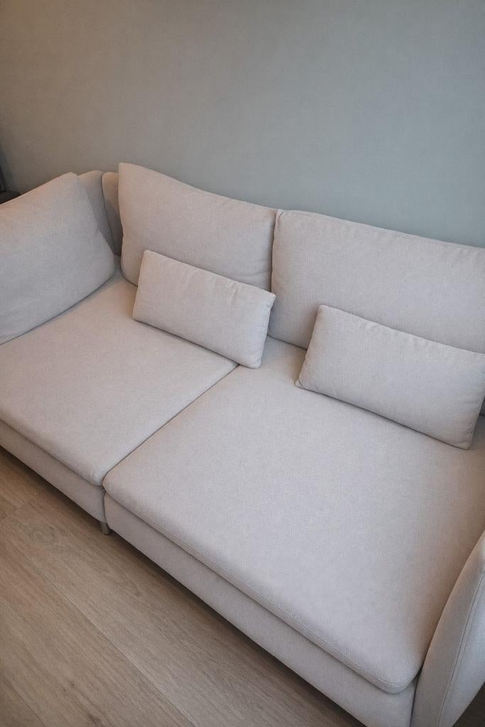 Ikea Söderhamn 3-zitsbank, Fridtuna lichtbeige 192x99, Ophalen, 150 tot 200 cm, Driepersoons, 75 tot 100 cm