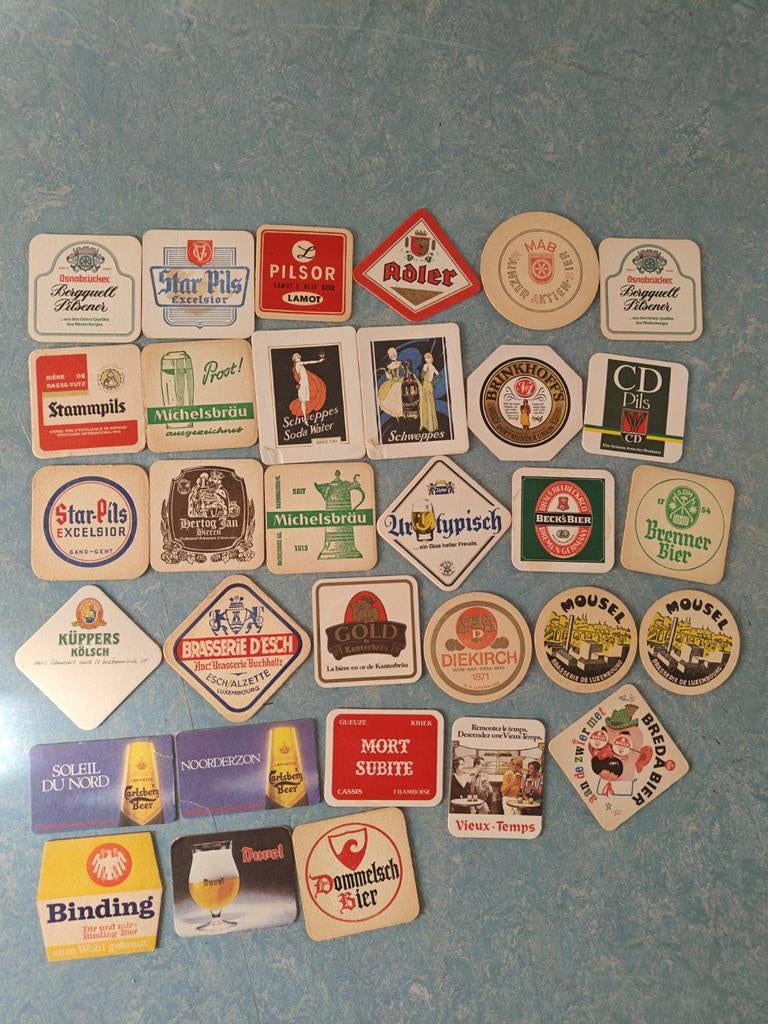 Lot 32 antieke vintage bier filtjes. Belgisch, Luxemburg, NL, Verzamelen, Biermerken, Ophalen of Verzenden, Gebruikt, Overige merken