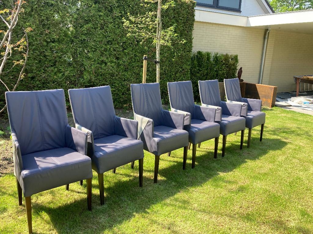 Huiskamerstoelen, Huis en Inrichting, Ophalen, Zo goed als nieuw, Grijs, Vijf, Zes of meer stoelen
