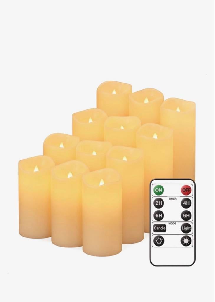 Luft LED kaarsen met afstandsbediening, Kunststof, Ophalen of Verzenden, Zo goed als nieuw, Crème