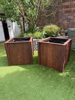 Verrijdbare hardhouten bankirai bloembak 70x70x80 (LxBxH), Tuin en Terras, Ophalen, Vierkant, Zo goed als nieuw, Balkon