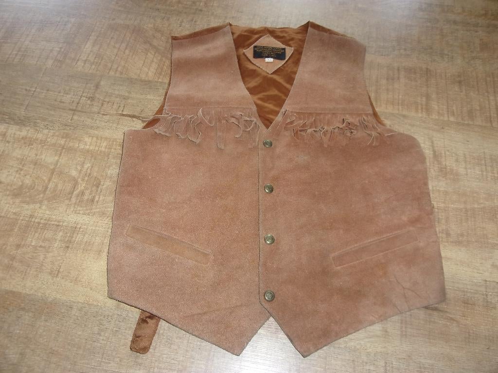 Vintage cowboy hesje franjes leer western hesje vestje 176, Ophalen of Verzenden, Gebruikt, 170 of groter, Jongen of Meisje