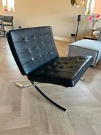 Replica Barcelona Stoel - Zwart Leer en Chroom, Ophalen, Gebruikt, Leer, 75 tot 100 cm
