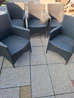 5 zwarte tuinstoelen, Tuin en Terras, Ophalen, Wicker