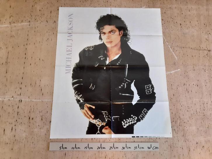 Poster Michael Jackson Hitkrant Maat A2 49x60 cm Whitney, Verzamelen, Posters, Zo goed als nieuw, Muziek, A1 t/m A3, Rechthoekig Staand