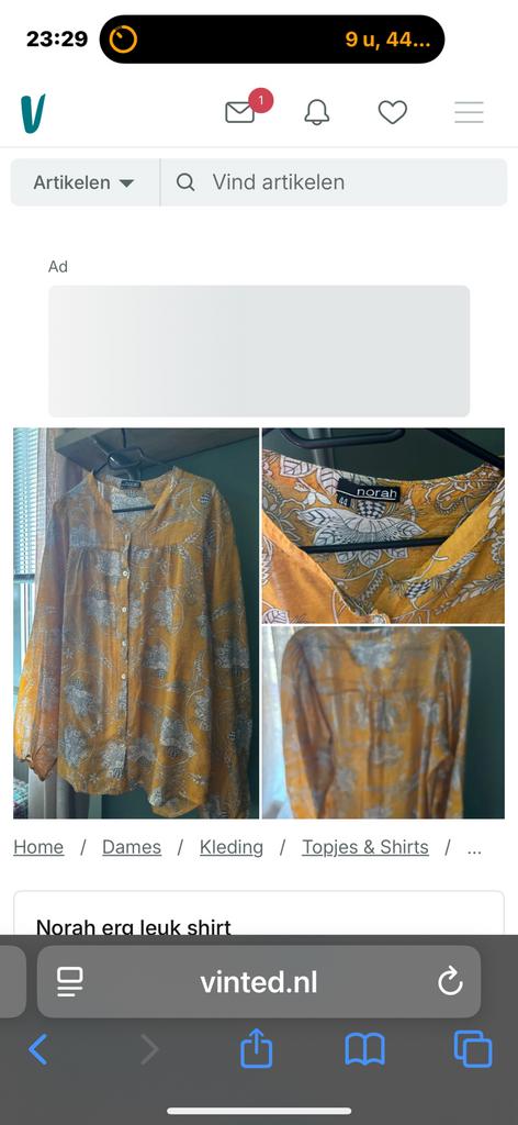 Nora maat 44 leuke vrolijke blouse, Kleding | Dames, Ophalen of Verzenden, Zo goed als nieuw, Blouse of Tuniek