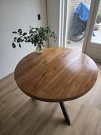 Eettafel Rond 1 meter mangohout, Huis en Inrichting, Tafels | Eettafels, Ophalen, Gebruikt, 100 tot 150 cm, Rond