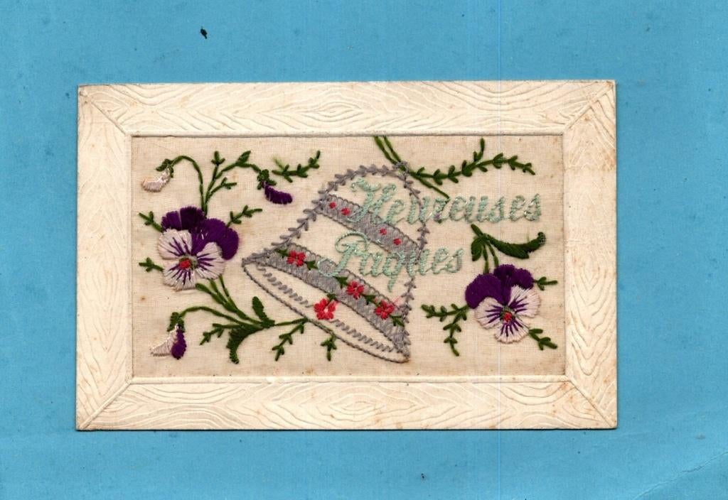 Pracht oude Novelty/geborduurde paaskaart - S869 - ca 1920, Verzenden, 1920 tot 1940, Ongelopen, Overige thema's