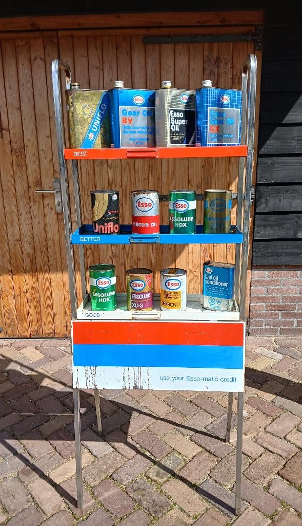 Esso winkelrek olieblik display, Ophalen, Gebruikt, Gebruiksvoorwerp