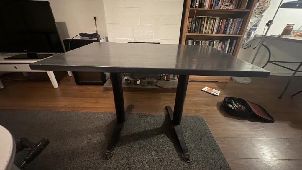 tafel met gietijzeren poten, Ophalen, Gebruikt, 100 tot 150 cm, 50 tot 100 cm